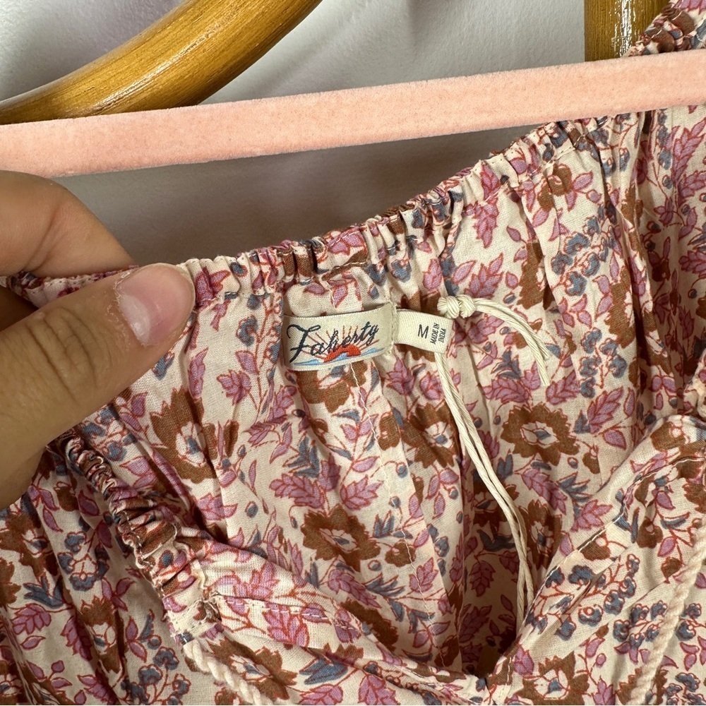 NWT Faherty Pink Floral Boho Lightweight Blouse sz M - Picture 5 of 10